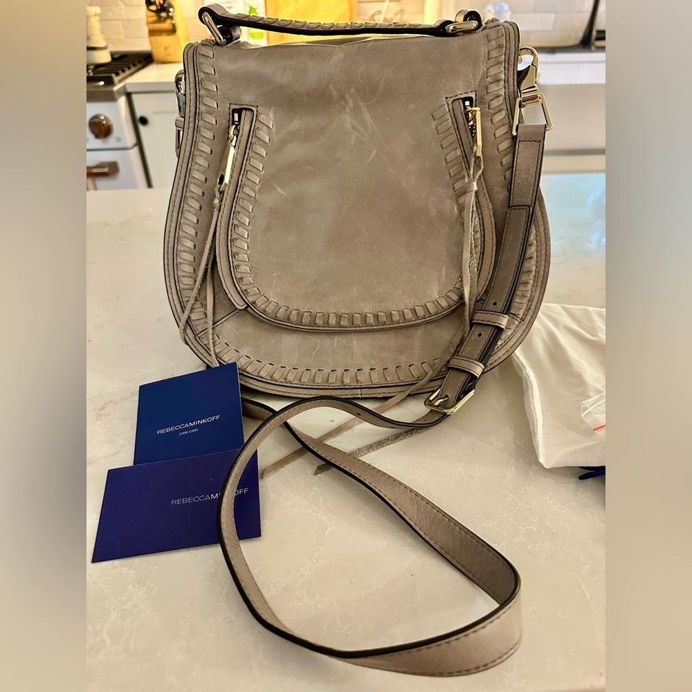 Rebecca Minkoff Vanity Saddle Bag-Gray